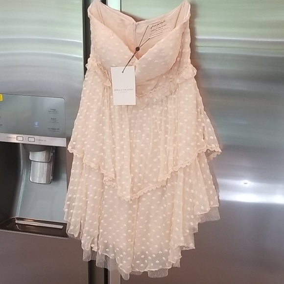 💕SPELL GYPSY X FREE PEOPLE💕 Mira Bustier RaRa Dress Ivory Small S NWT - Picture 9 of 14